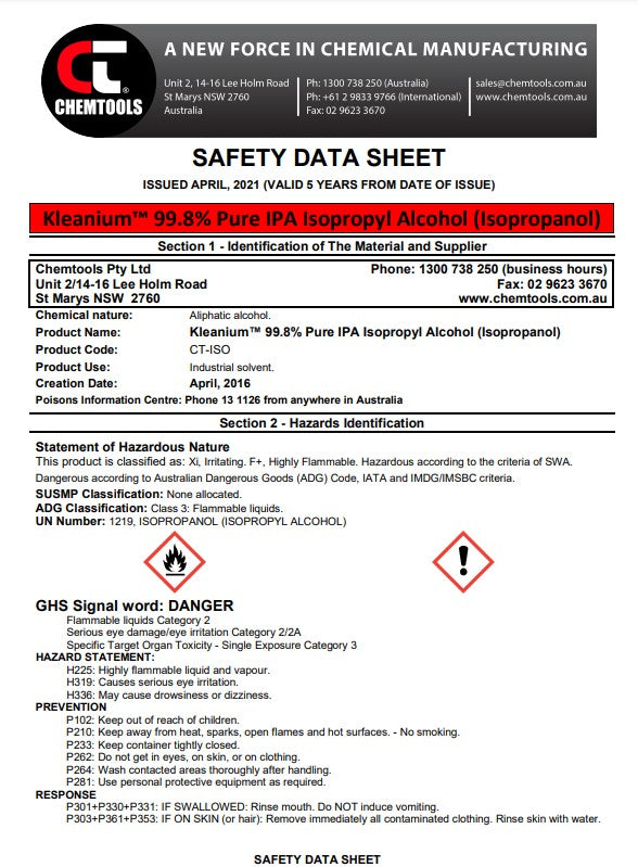 250ml Isopropyl Alcohol Cleaning Solution